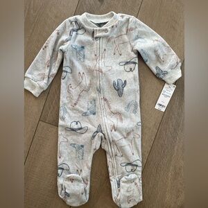 Carter’s Fleece Footed Pajamas Cowboy Western 9 Months NEW WITH TAGS